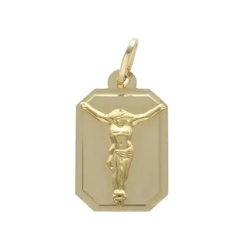 Złoty medalik 585 ukrzyżowany Jezus Chrzest 0,87g, Medalik 3.381