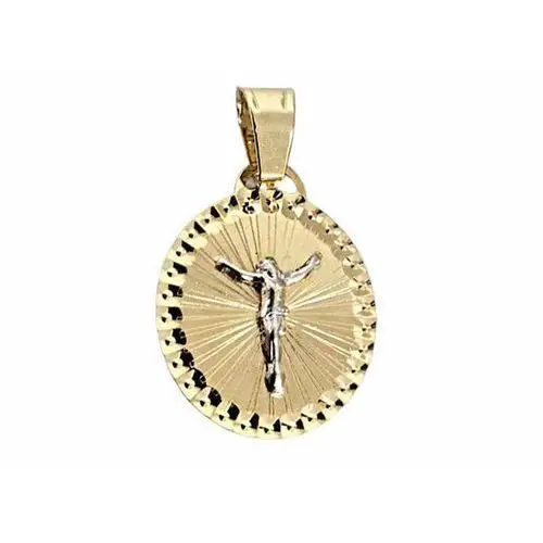 Złoty medalik 585 z jezusem w białym złocie 0,93g Lovrin