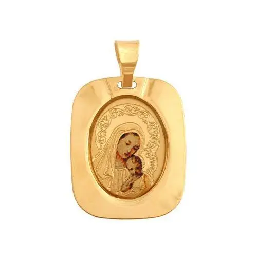 Złoty medalik 585 z matką boską chrzest komunia Lovrin