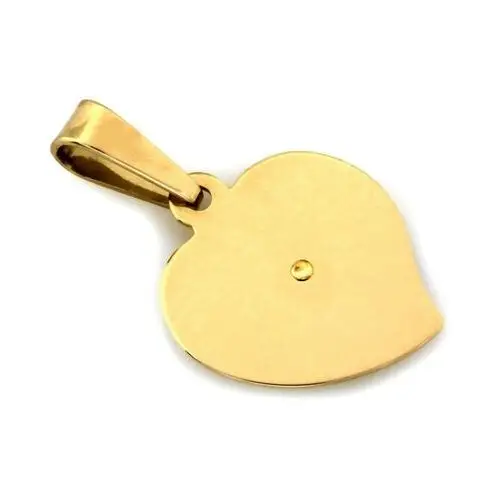 Złoty medalik delikatna zawieszka 585 w kształcie serca z Matką Boską Częstochowską, kolor żółty 2