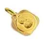 Złoty medalik z Matką Boską Częstochowską na komunie, kolor żółty Sklep