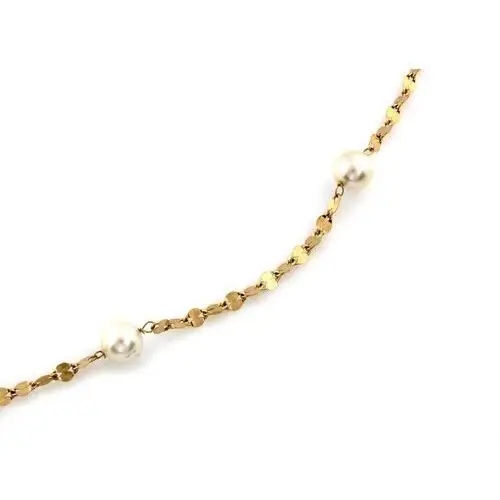 Złoty naszyjnik 585 długi z perłami 6,85g Lovrin 4