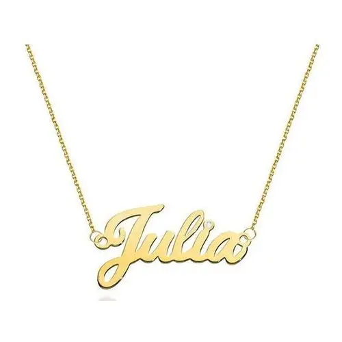 Złoty naszyjnik 585 imię Julia diamenty 1,1g, C-67 Julia 0,005 ct