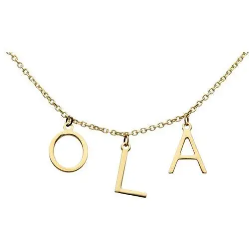 Złoty naszyjnik 585 łańcuszkowa z imieniem Ola 1,97g, Imię Ola 1