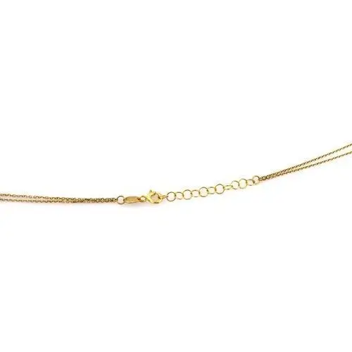 Złoty naszyjnik 585 podwójny łańcuszek krzyżyk kółko 2,33 g 2