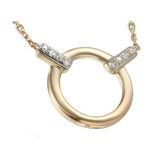 Złoty naszyjnik 585 ring z diamentami brylanty