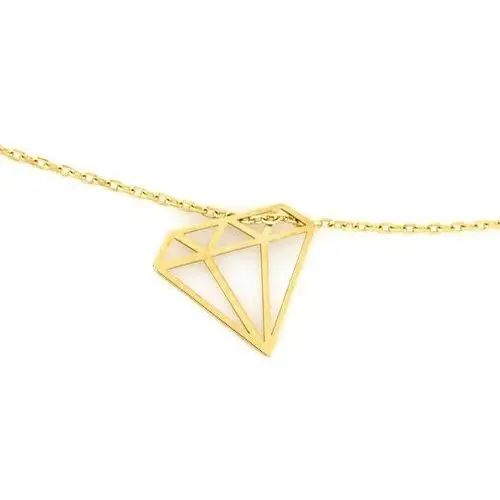 Lovrin Złoty naszyjnik 585 wisiorek diament origami