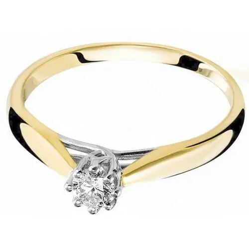 Złoty nowoczesny pierścionek 585 z diamentem Lovrin