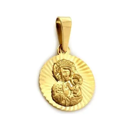 Lovrin Złoty okrągły medalik 585 matka boska częstochowska