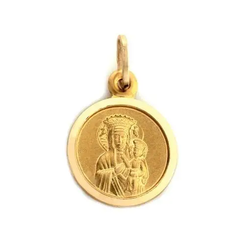 Złoty okrągły medalik 585 z matką boską częstochowską Lovrin