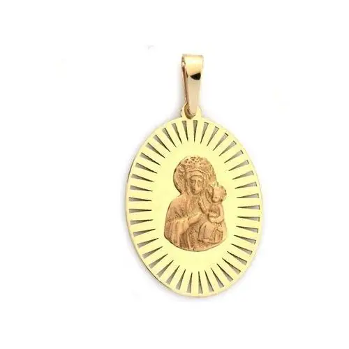 Złoty owalny medalik 585 matka boska częstochowska Lovrin