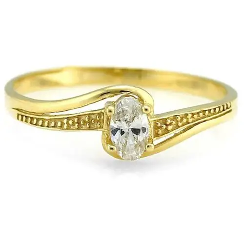 Lovrin Złoty piękny pierścionek 333 z greckim wzorem