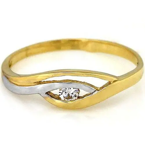 Lovrin Złoty pierścionek 333 delikatny z białym złotem i cyrkonią