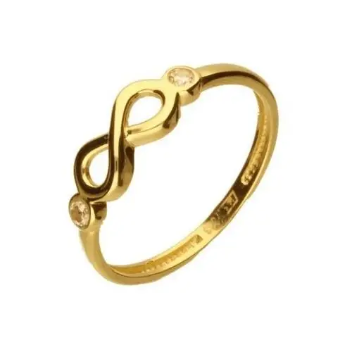 Złoty pierścionek 333 NIEKOŃCZONOŚĆ CYRKONIE 1,21g, kolor żółty