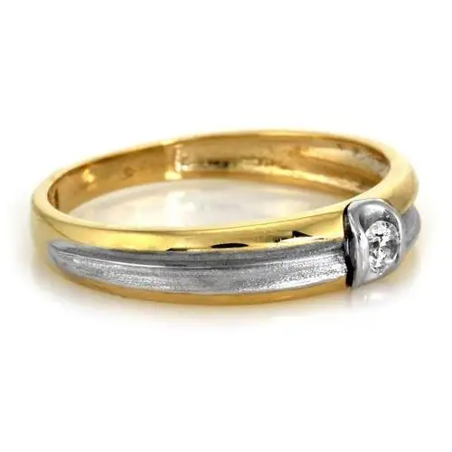 Lovrin Złoty pierścionek 333 oczko z białą cyrkonią 1,92 g 2