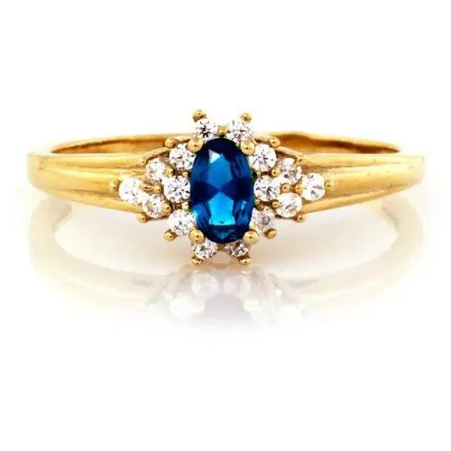 Złoty pierścionek 333 Topaz london blue 16, PI6052C