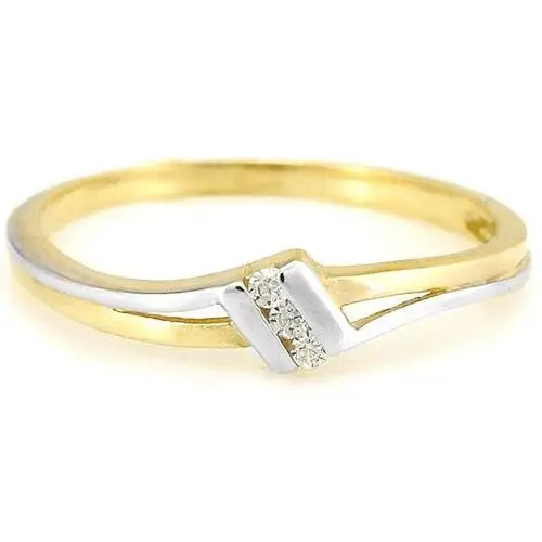 Złoty pierścionek 333 z białym złotem cyrkonie, kolor żółty