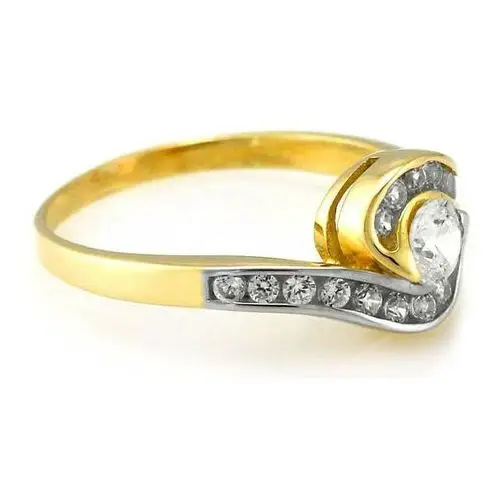 Złoty pierścionek 333 z centralną cyrkonią 1,99 g, kolor żółty 2