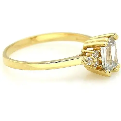 Złoty pierścionek 333 z dużą białą cyrkonią, PI2805 3