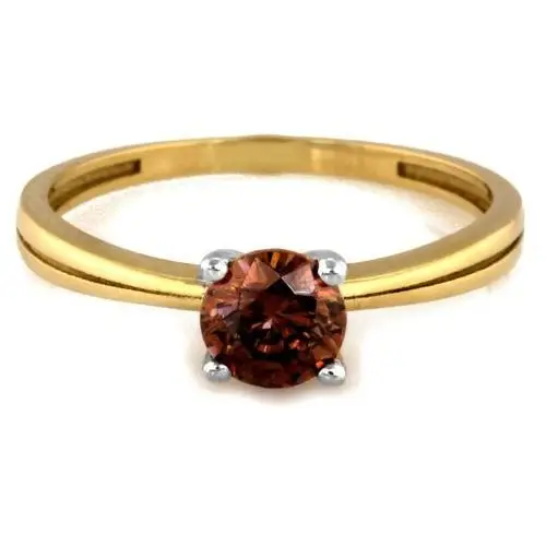 Złoty pierścionek 375 delikatny z ciemną cyrkonią Lovrin 2