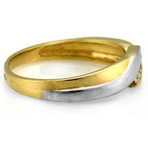 Lovrin Złoty pierścionek 375 dwa kolory złota z cyrkoniami 2