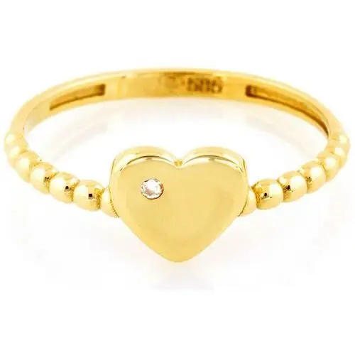 Lovrin Złoty pierścionek 375 obrączka z kuleczek serce r 13