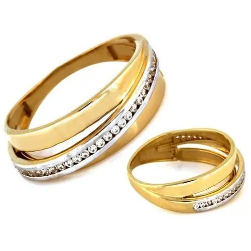 Złoty pierścionek 375 OBRĄCZKOWY Z CYRKONIAMI 2,99g, kolor żółty