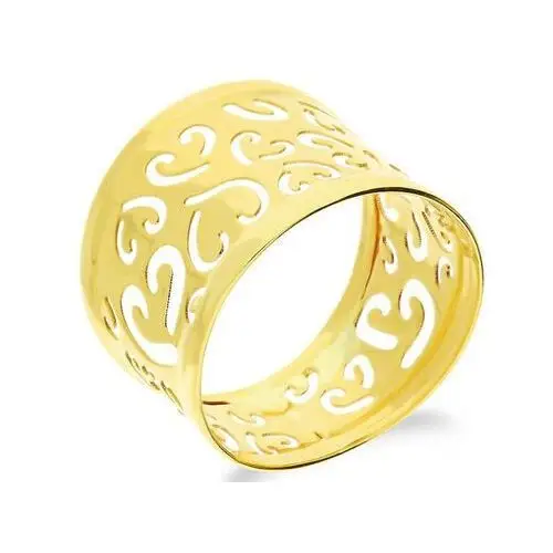 Złoty pierścionek 375 szeroki ażurowy 1,63 g Lovrin