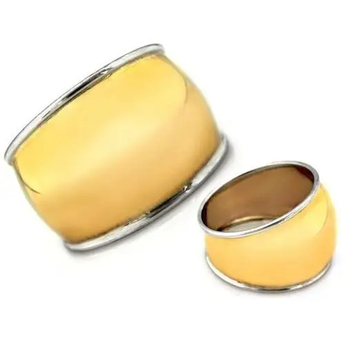 Lovrin Złoty pierścionek 375 szeroki bez kamieni dwukolorowy