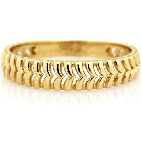 Złoty pierścionek 585 ażurowy na co dzień