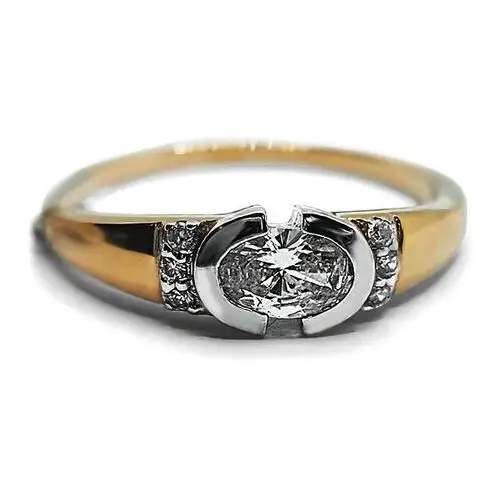 Lovrin Złoty pierścionek 585 białe złoto z cyrkoniami 2,76g