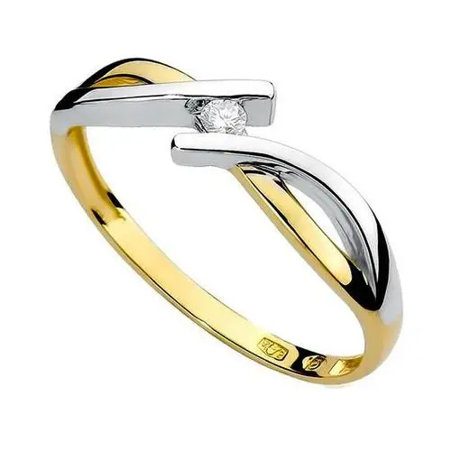 Złoty pierścionek 585 brylant diament 1,45g prezent Lovrin