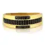 Złoty pierścionek 585 czarne cyrkonie szeroki 3,55 g, kolor żółty Sklep