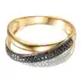 Złoty pierścionek 585 czarne diamenty, kolor żółty Sklep