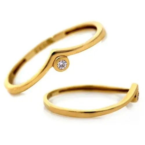 Lovrin Złoty pierścionek 585 delikatny z cyrkonią 1,00g