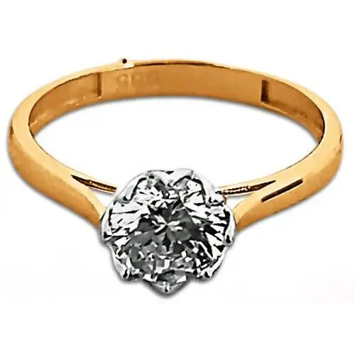 Lovrin Złoty pierścionek 585 duża biała cyrkonia 1,8g