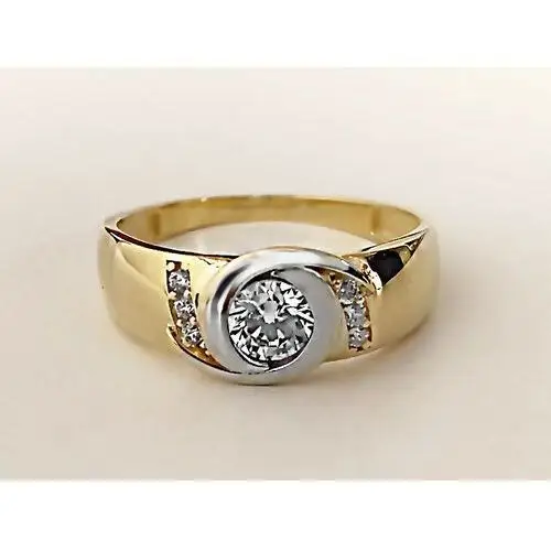 Złoty pierścionek 585 elegancki z białą cyrkonią Lovrin 3