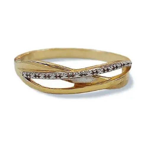 Złoty pierścionek 585 elegancki z białym złotem Lovrin