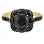 Złoty pierścionek 585 elegancki z czarnym kwiatem r 17 Lovrin Sklep