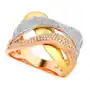 Złoty pierścionek 585 falka białe różowe złoto brylant 7g Lovrin Sklep