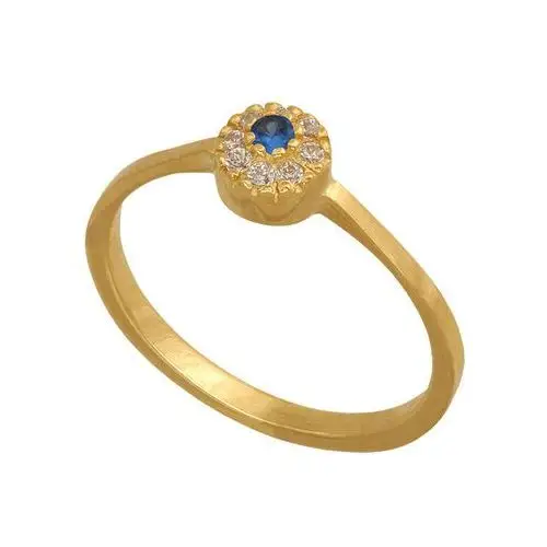 Złoty pierścionek 585 markiza niebieska cyrkonia 1,45 g