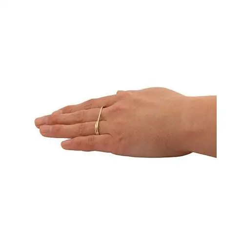 Złoty pierścionek 585 nowoczesny na dwa palce 3,30 g, kolor żółty 3
