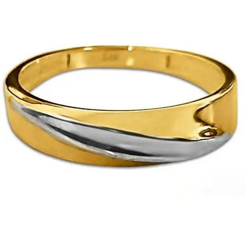 Złoty pierścionek 585 obrączka białe złoto 15r, RU00244 s