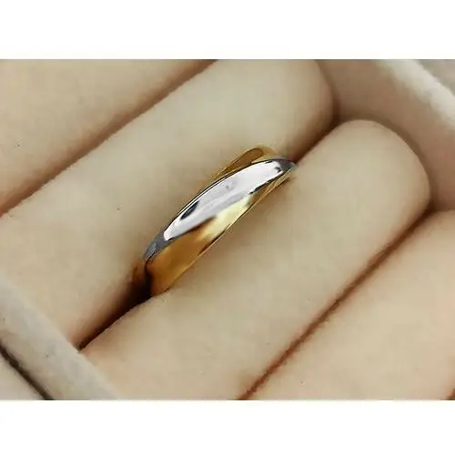 Złoty pierścionek 585 obrączka białe złoto 15r, RU00244 s 2