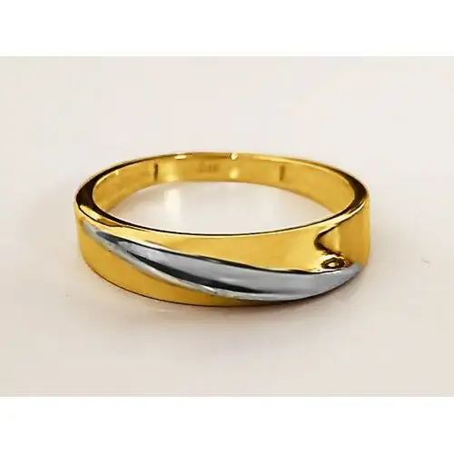 Złoty pierścionek 585 obrączka białe złoto 15r, RU00244 s 3