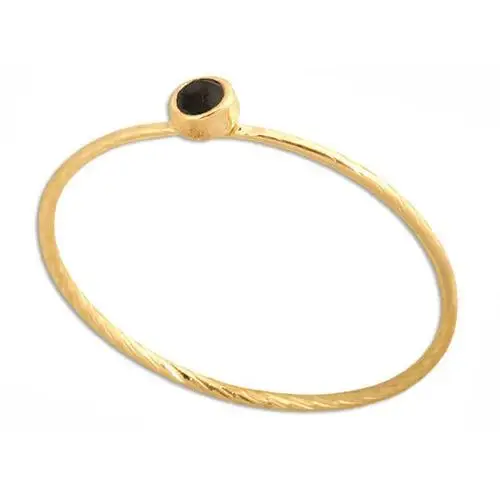Lovrin Złoty pierścionek 585 obrączka czarna cyrkonia r 10