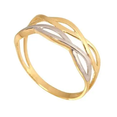 Złoty pierścionek 585 obrączka z białym złotem r 12 Lovrin