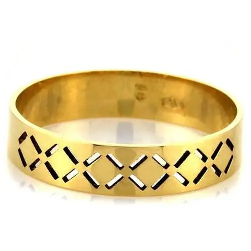 Lovrin Złoty pierścionek 585 obrączka z wycinanym wzorem