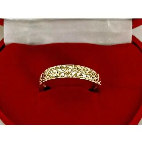 Złoty pierścionek 585 obrączkowy diamentowane elegancki na prezent Lovrin 3