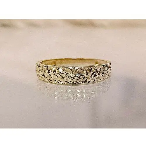 Złoty pierścionek 585 obrączkowy diamentowane elegancki na prezent Lovrin 2